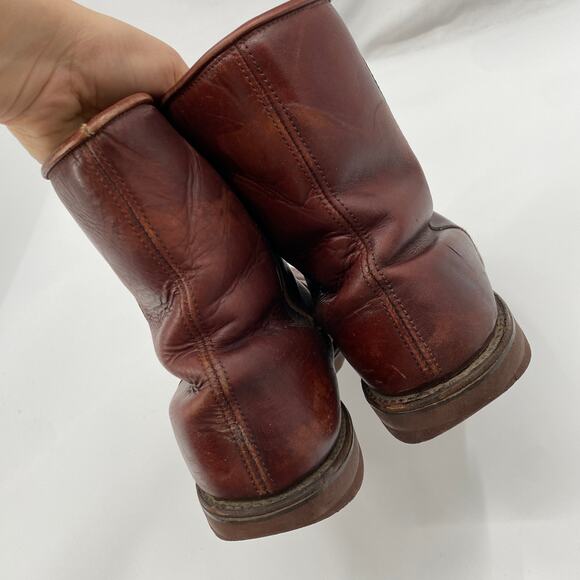 L.L. Bean vintage leather sherpa lined zipper boots main image 5
